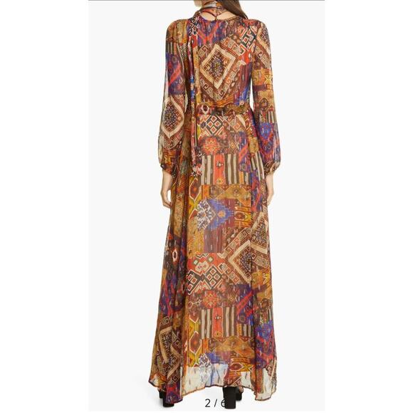 LE SUPERBE - Wo Joni Long Sleeve Maxi Dress - Tapestry Patchwork - size 4 (NWT) - Picture 2 of 16